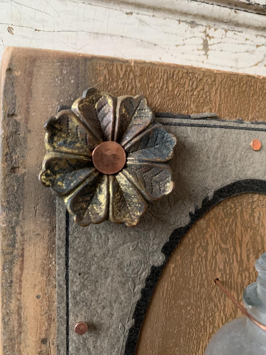 Signed Wall vase, antique paper #29 picture