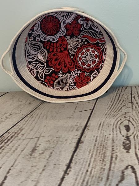 Quilted Fabric Rope Bowl - 10" size picture