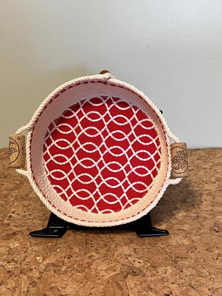 Quilted Fabric Rope Bowl - 8" size picture