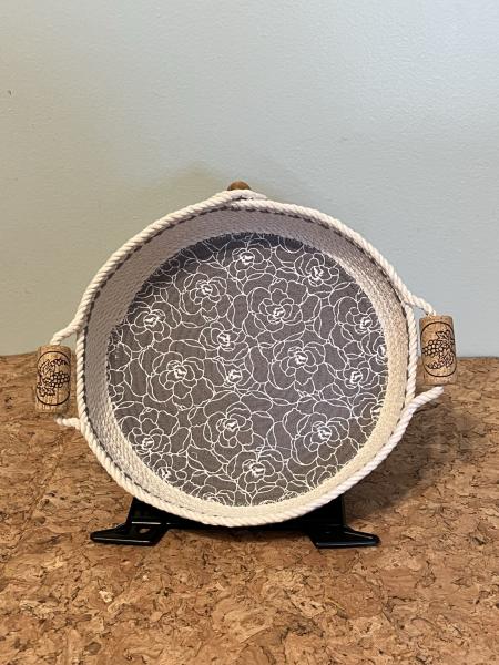 Quilted Fabric Rope Bowl - 10" size picture