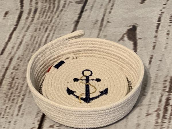 Nautical Rope Coasters & Holder