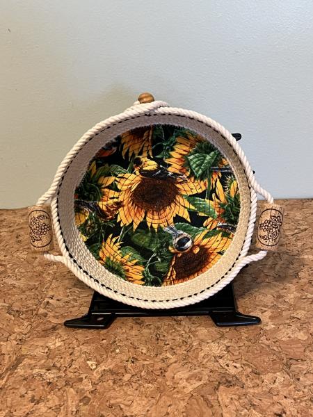 Quilted Fabric Rope Bowl - 8" size picture