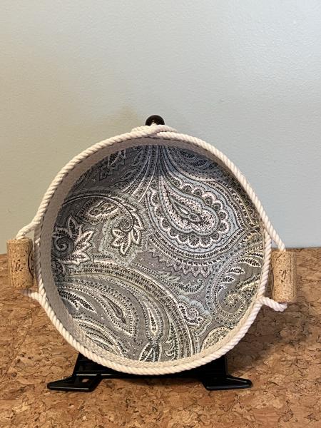 Quilted Fabric Rope Bowl - 9" size picture