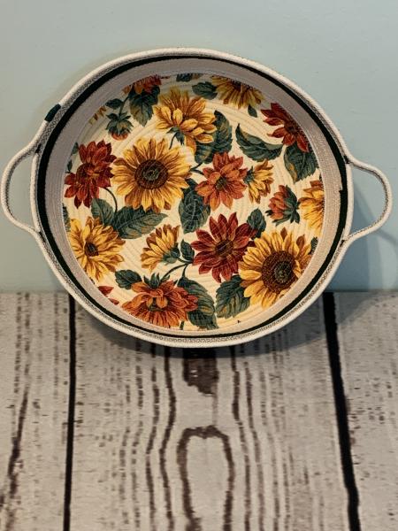 Quilted Fabric Rope Bowl - 10" size picture