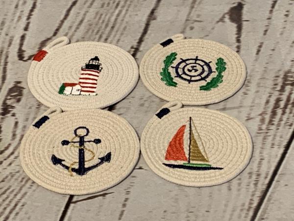 Nautical Rope Coasters & Holder picture