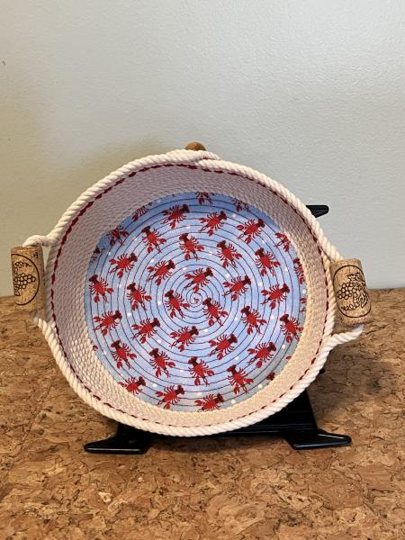 Quilted Fabric Rope Bowl - 8" size picture