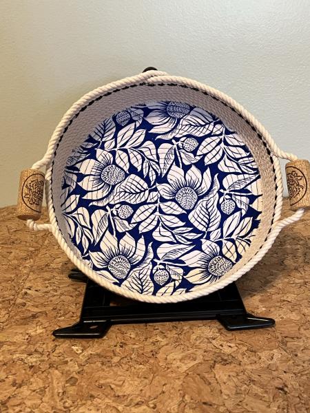 Quilted Fabric Rope Bowl - 9" size picture