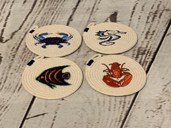 Sea Animal Rope Coasters & Holder picture