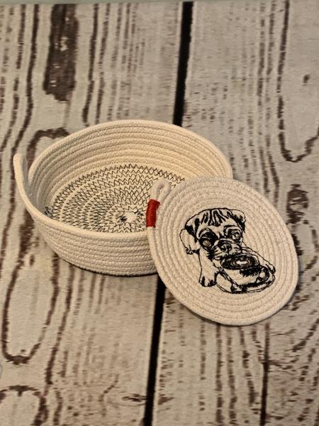Pup & Coffee Rope Coasters & Holder picture