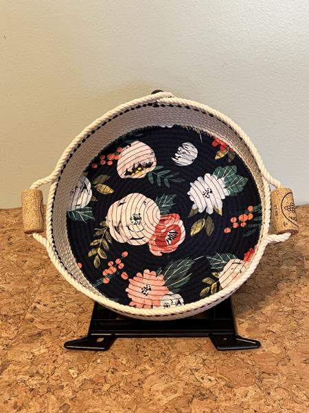 Quilted Fabric Rope Bowl - 10" size picture