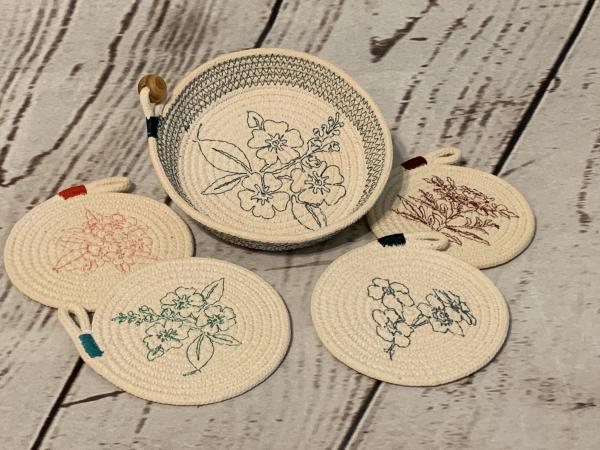 Flower Rope Coasters & Holder picture