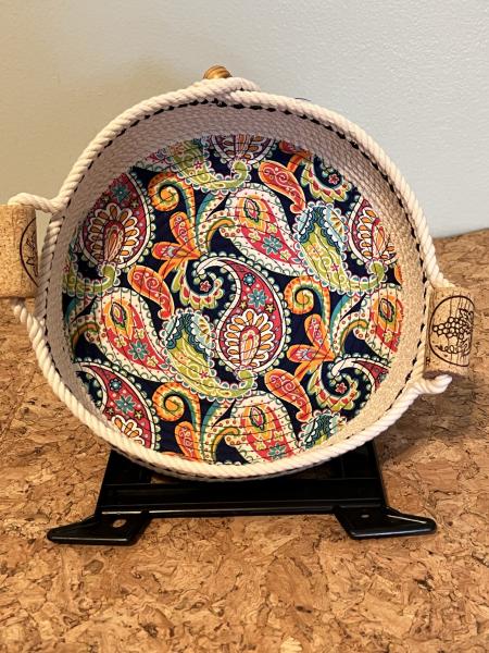 Quilted Fabric Rope Bowl - 8" size picture
