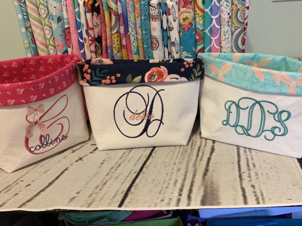 Monogrammed Fabric Bags picture