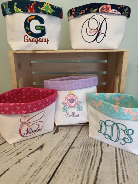 Monogrammed Fabric Bags picture