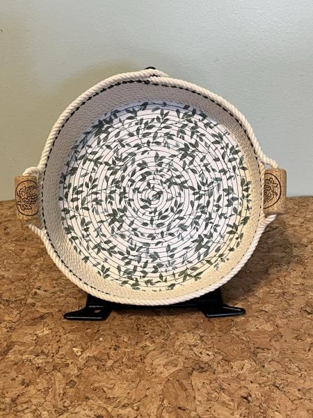 Quilted Fabric Rope Bowl - 10" size picture