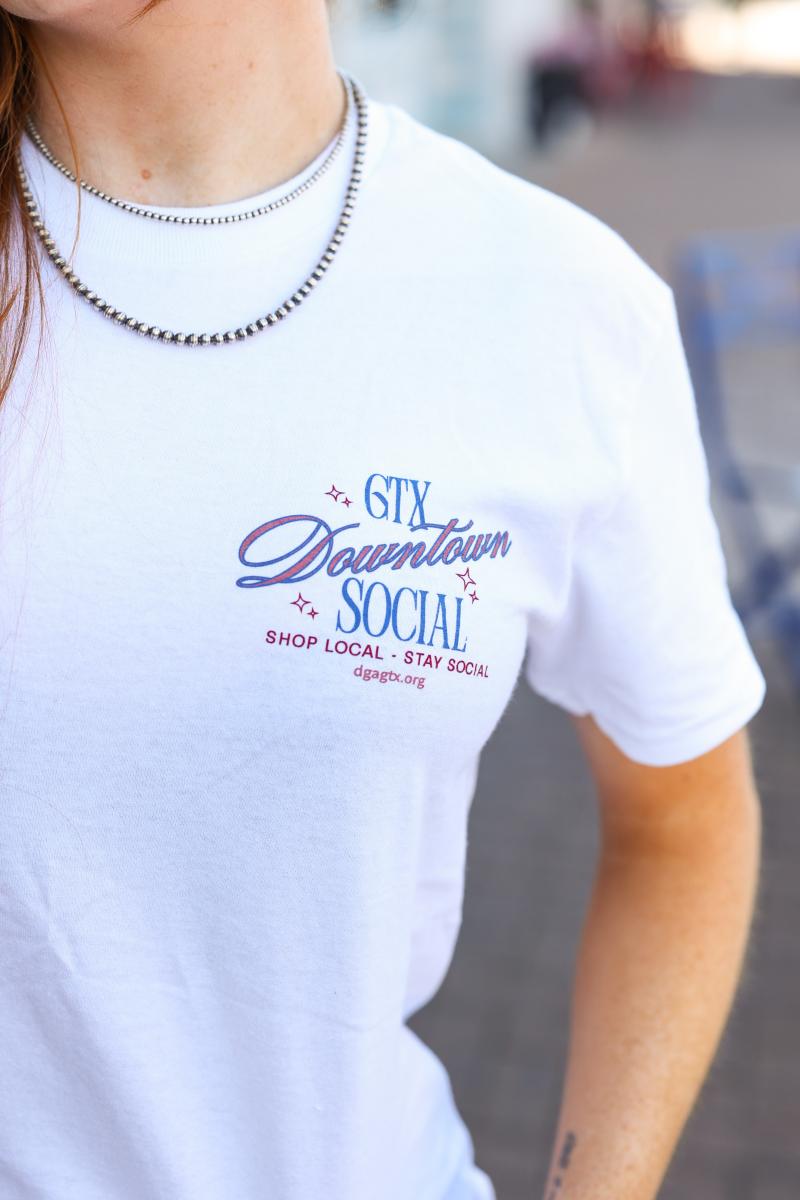 GTX Downtown Social T-Shirt - White Unisex (Front and back logo) picture