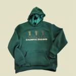 Colorful Green Silk Hoodie