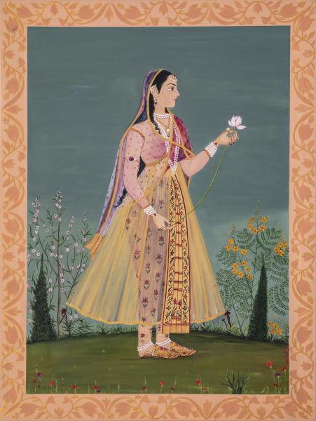 Indian Princess holding a lotus.