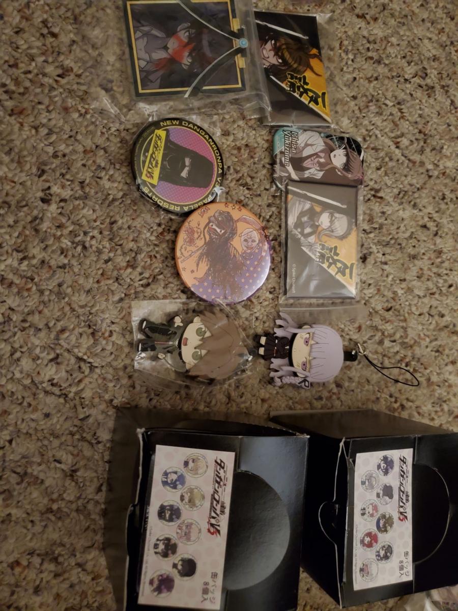 Dangan Ronpa 1- v3 straps, buttons, or Stands FOR Junko, Kokichi, komeda, & chiaki picture