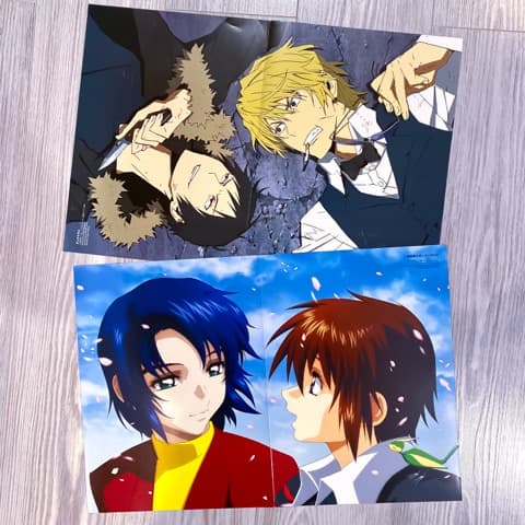 Durarara & Gundam Seed Destiny double sided promo poster RARE picture