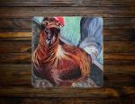 Sandie the Big Red Rooster Ceramic Coaster