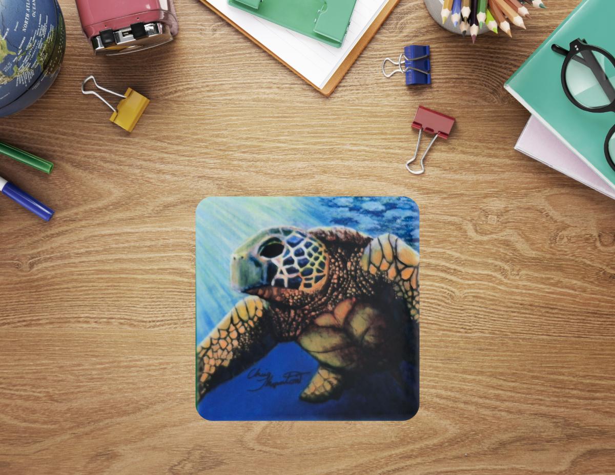 Juan the Loggerhead Sea Turtle Ceramic Coaster picture