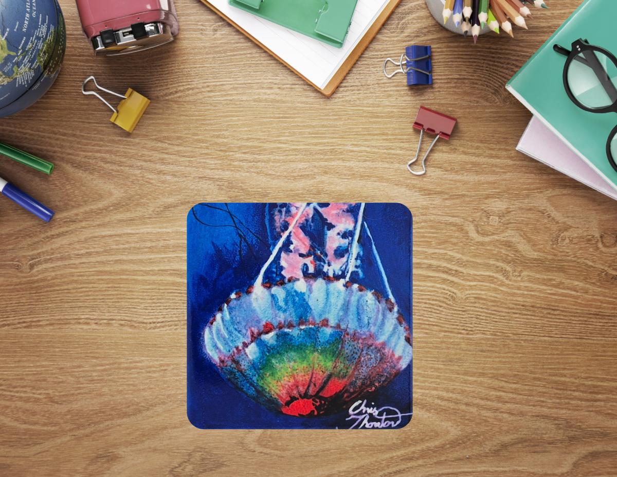 Jellyfish in the Deep Ceramic Coaster picture