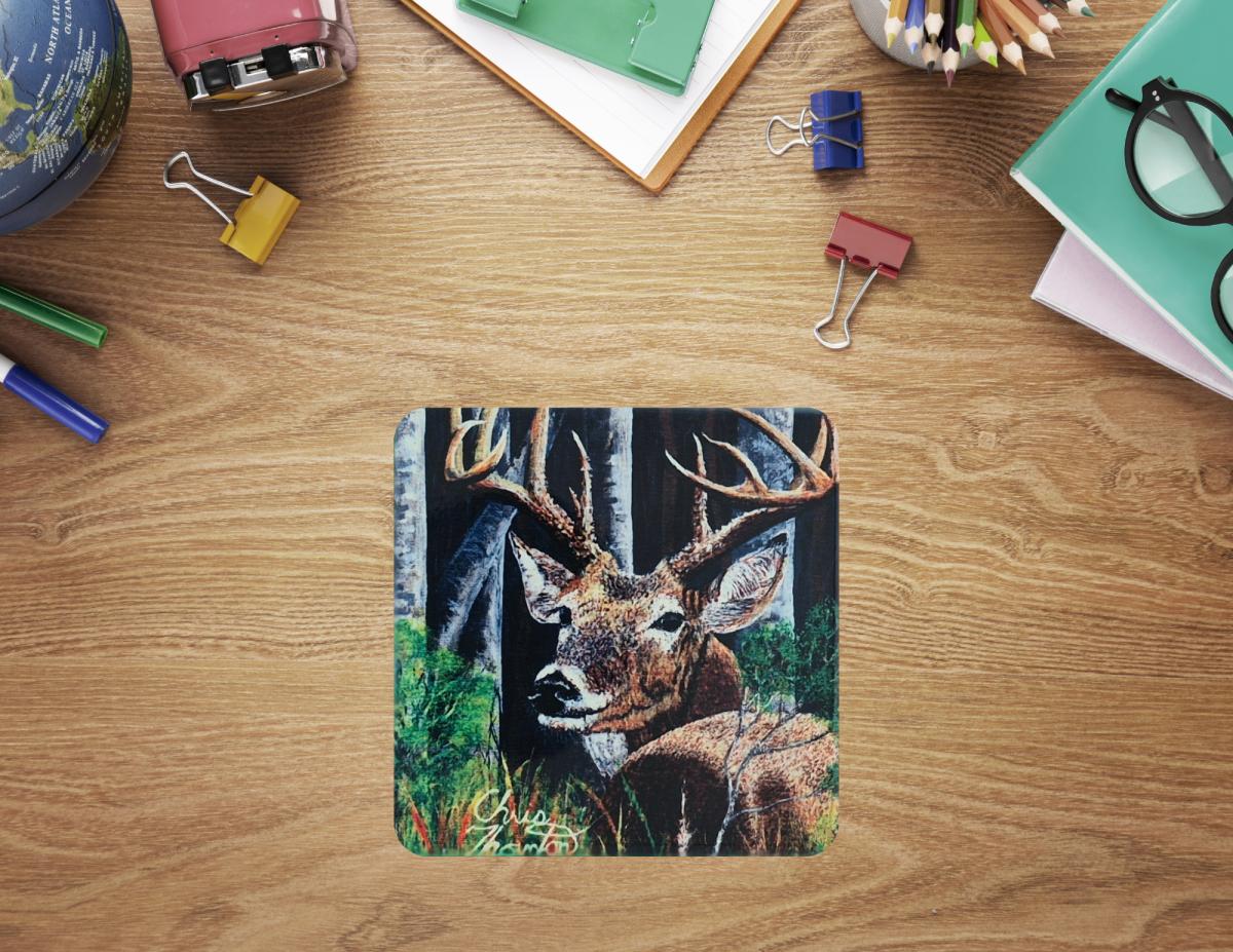 Pap-Paw the White Tail Buck Ceramic Coaster picture