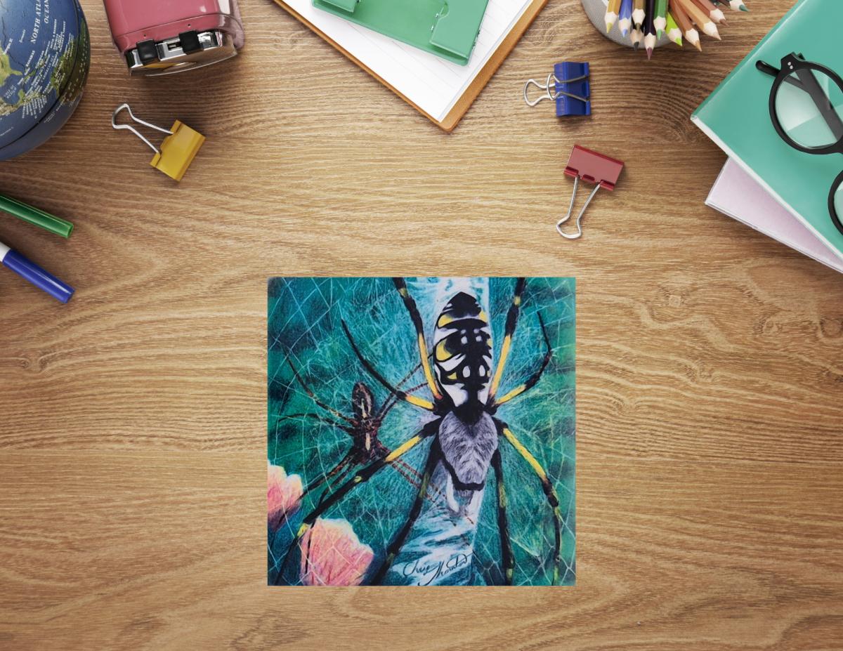 Grace the Garden Spider Ceramic Coaster picture