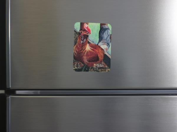 Sandie the Big Red Rooster Magnet