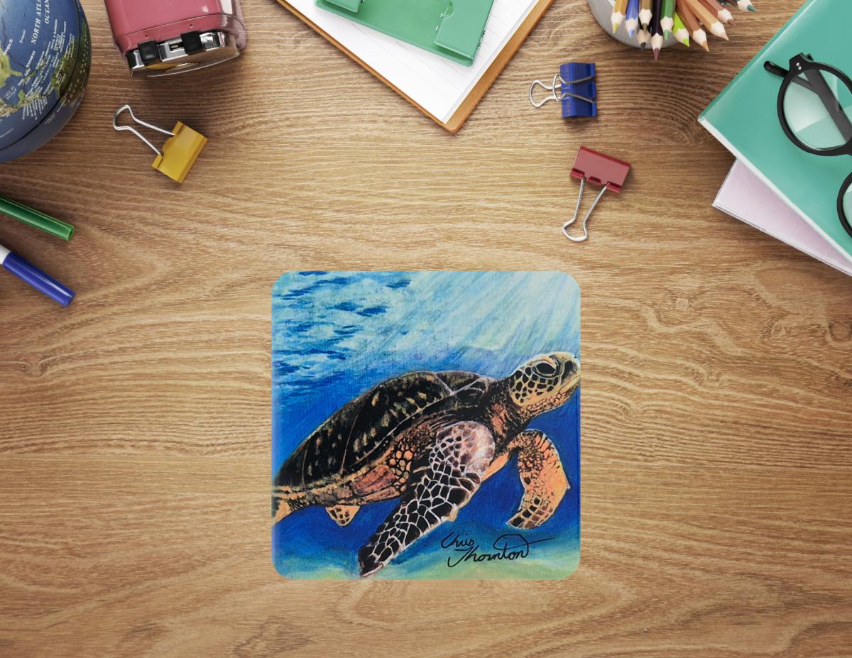 Layla the Loggerhead Sea Turtle Ceramic Coaster picture