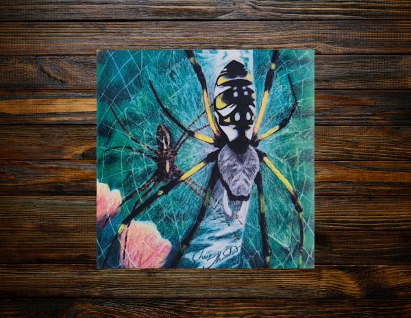 Grace the Garden Spider Ceramic Coaster