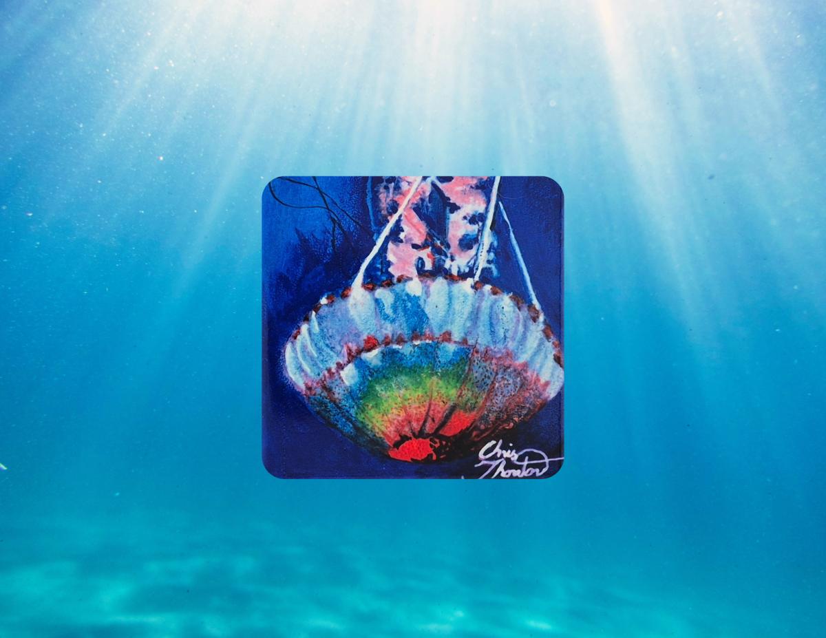 Jellyfish in the Deep Ceramic Coaster picture