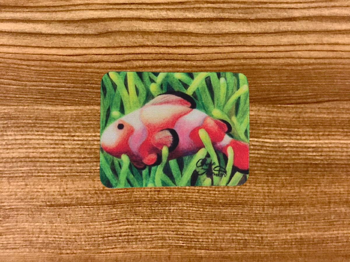 Clownfish In Green Magnet picture