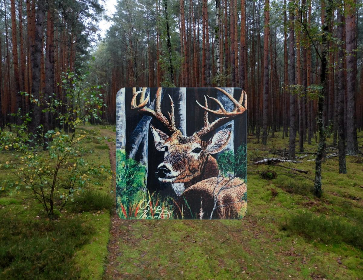 Pap-Paw the White Tail Buck Ceramic Coaster picture