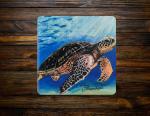 Layla the Loggerhead Sea Turtle Ceramic Coaster