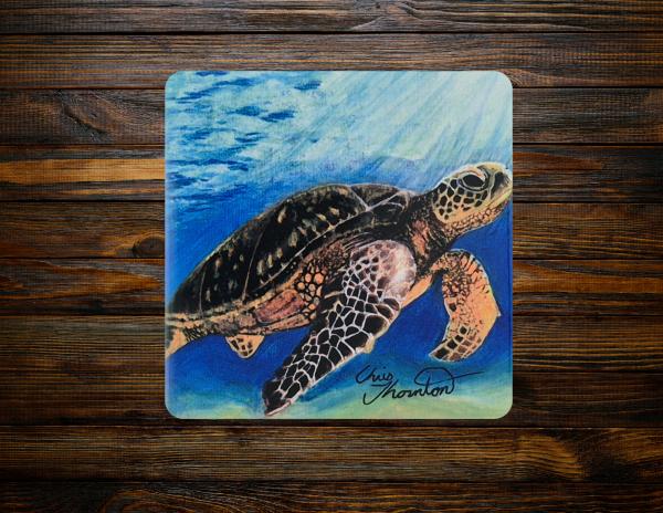 Layla the Loggerhead Sea Turtle Ceramic Coaster