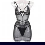 Mesh push up center lace baby doll lingerie