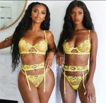 3 piece yellow lingerie