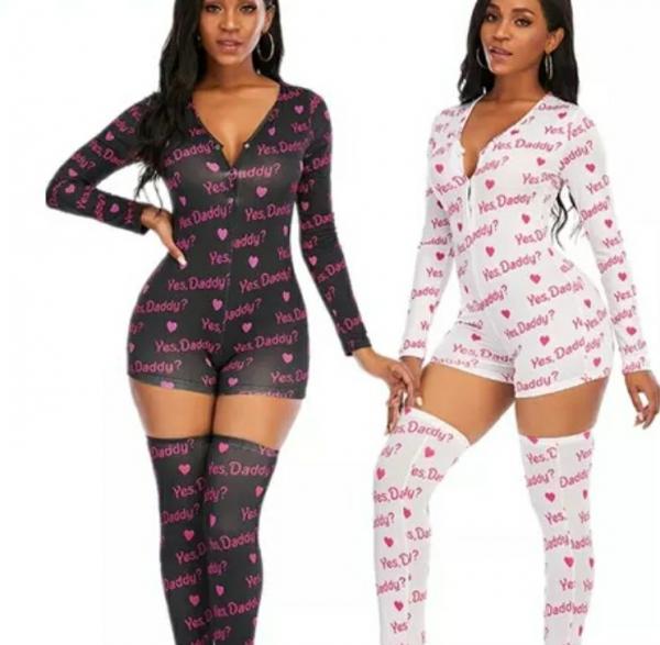 yes daddy pajamas with matching  thigh high socks