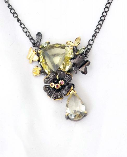 Sculptural Lemon Quartz Necklace