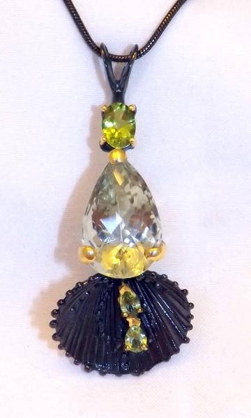 Green Amethyst & Peridot Sculptural Pendant picture