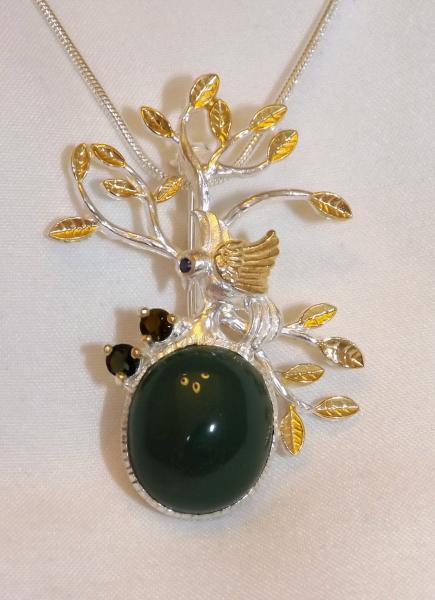 Jade & Garnet Sculptural Pendant picture