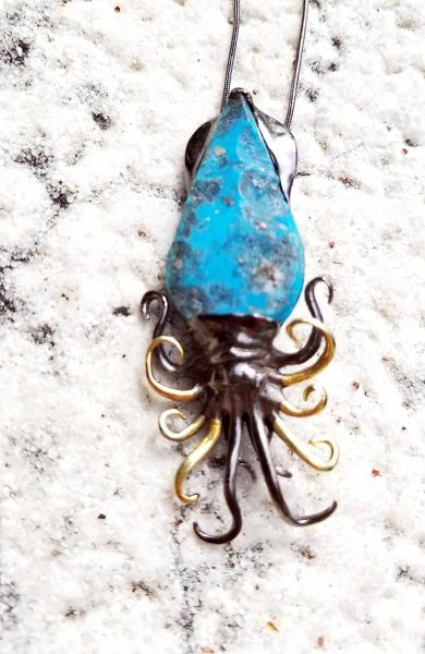 Turquoise Squid pendant/broach
