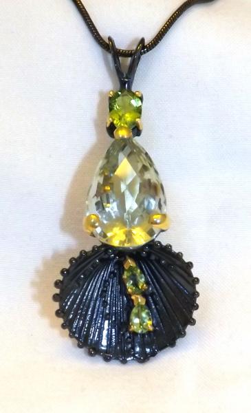 Green Amethyst & Peridot Sculptural Pendant picture