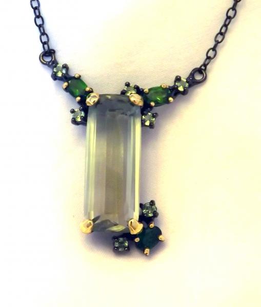 Green Amethyst, Peridot & Tsavorite Sculptural Necklace