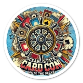 Ocean State Card Con Original 2 inch Die Cut Sticket
