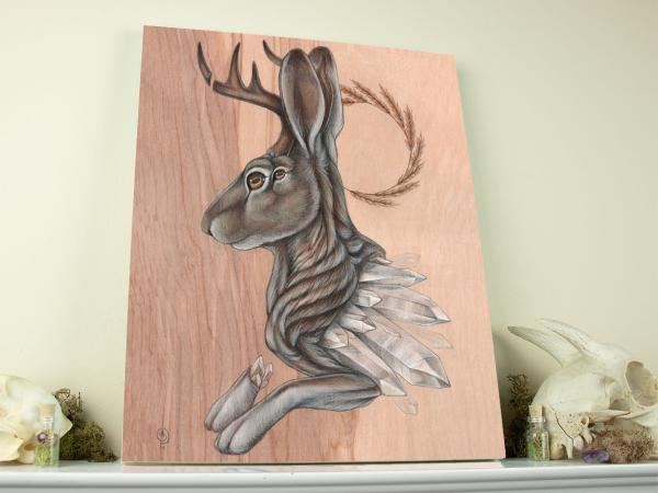 Jackalope Geode 11 x 14 Fine Art Giclee Print on Wood picture