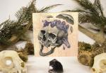Laughing Skull 6 x 6 Fine Art Giclee Print on Wood