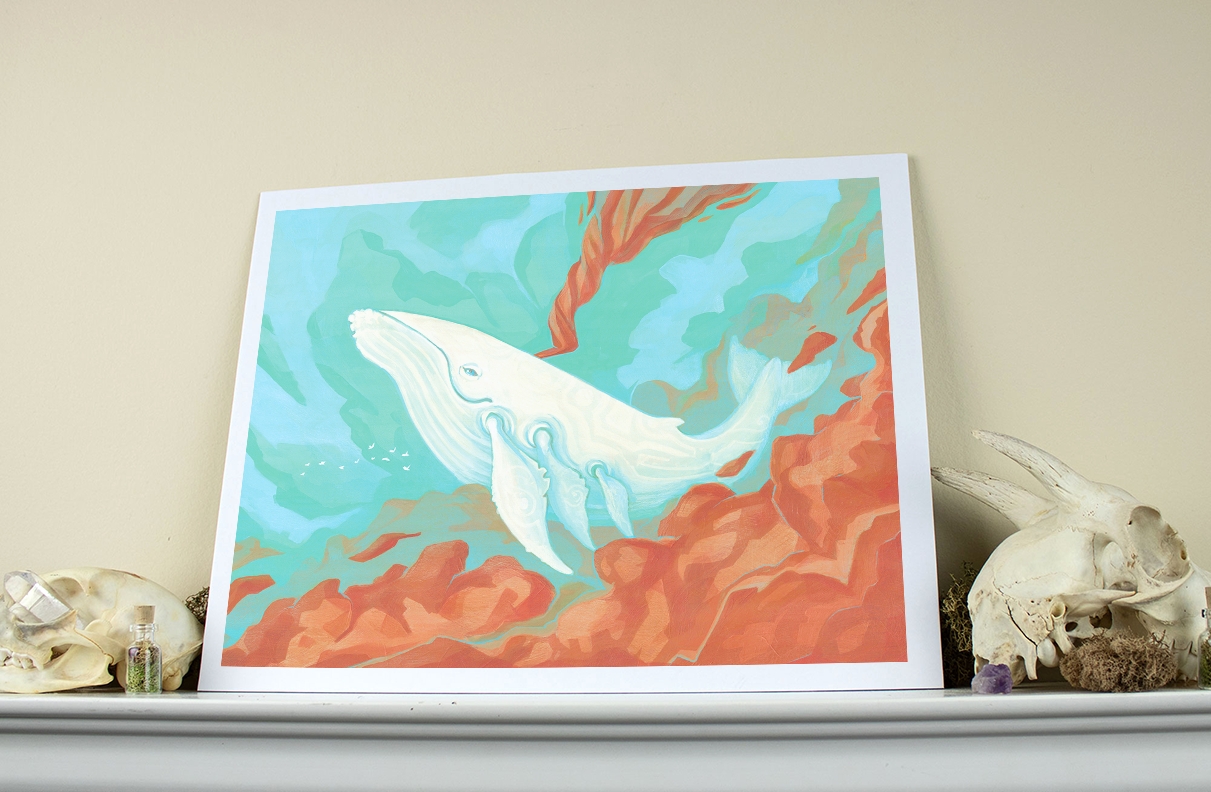 Sky Whale 11 x 14 Fine Art Giclee Print picture